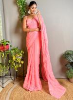 Shimmer Silk Peach Casual Wear Sequence Work Saree